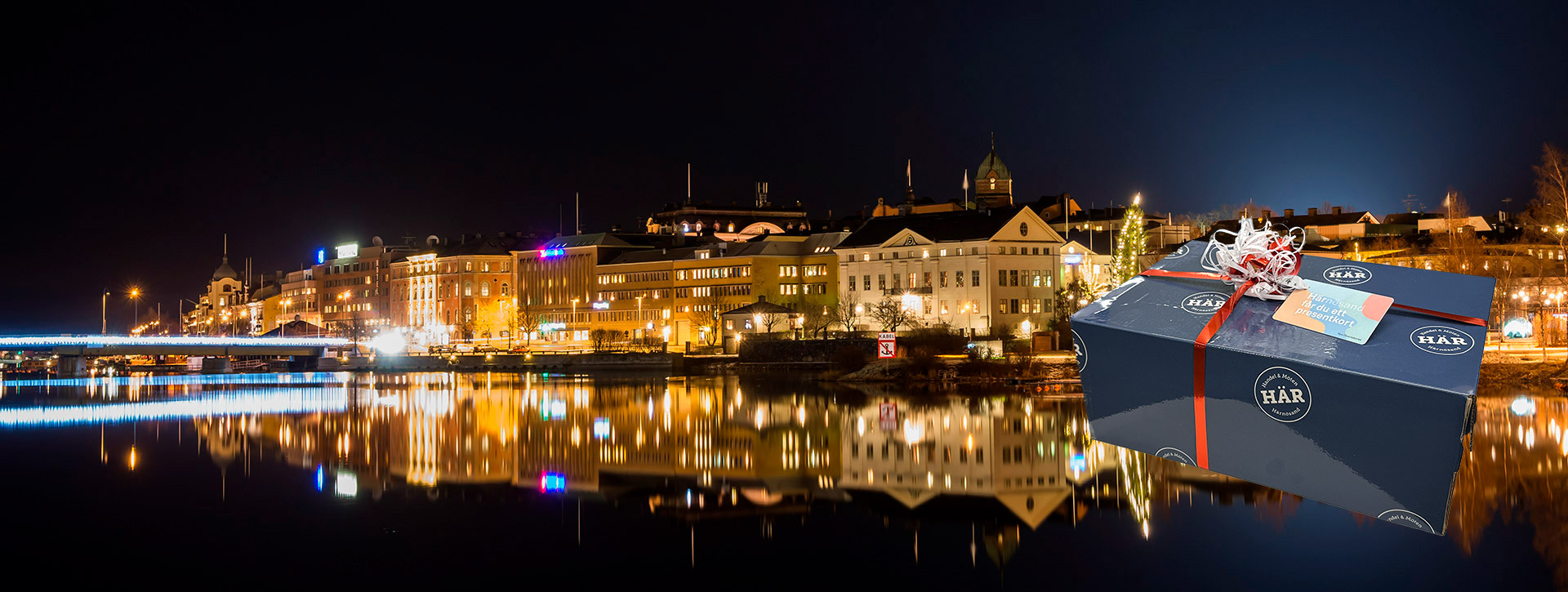 Julbelysning i Härnösand.