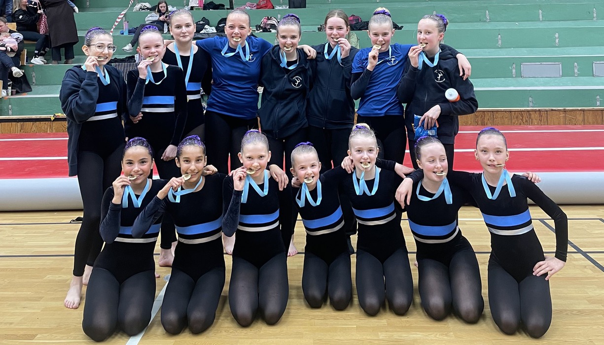 gruppbild på gymnastiktrupp
