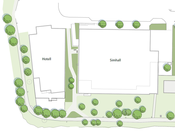 kartskiss över en park