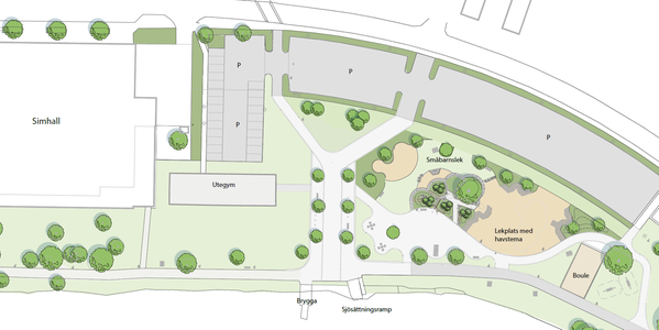 kartskiss övere en park