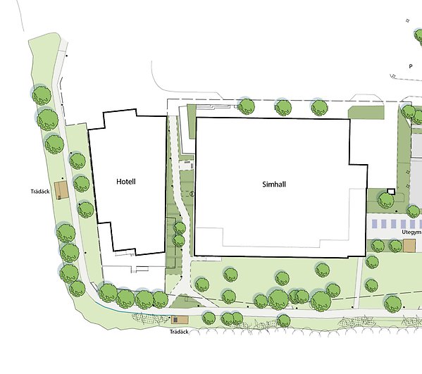 kartskiss över en park